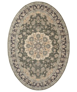 Oval outdoor rug vintage - Valenca Nova dark green - overzicht