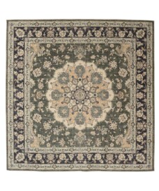 Square outdoor rug vintage - Valenca Nova dark green - overzicht, thumbnail
