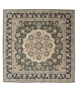 Square outdoor rug vintage - Valenca Nova dark green - overzicht, thumbnail