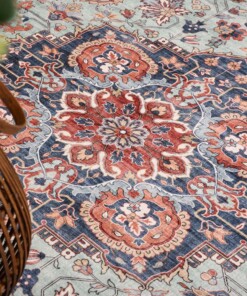 Vintage outdoor rug​ round - Valenca Fino green/blue
