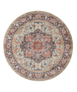 Vintage outdoor rug​ round - Valenca Fino green/blue - overzicht