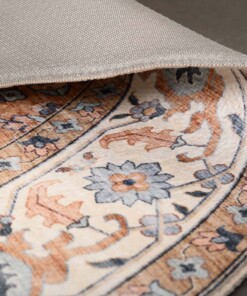 Vintage outdoor rug​ round - Valenca Fino gold/blue