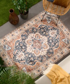 Outdoor rug vintage - Valenca Fino gold/blue - sfeer
