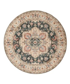 Vintage outdoor rug​ round - Valenca Fino green/red - overzicht, thumbnail