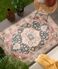 Outdoor rug vintage - Valenca Fino green/red - sfeer, thumbnail
