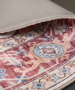 Oval outdoor rug vintage - Valenca Fino cream/red