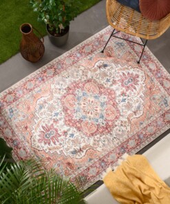Outdoor rug vintage - Valenca Fino cream/red - sfeer, thumbnail