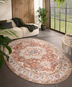 Oval outdoor rug vintage - Valenca Fino terracotta - sfeer