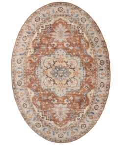 Oval outdoor rug vintage - Valenca Fino terracotta - overzicht