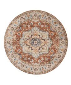 Vintage outdoor rug​ round - Valenca Fino terracotta - overzicht, thumbnail