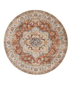 Vintage outdoor rug​ round - Valenca Fino terracotta - overzicht