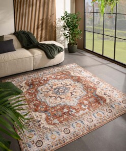 Square outdoor rug vintage - Valenca Fino terracotta - sfeer