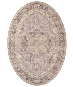 Oval outdoor rug vintage - Valenca Fino purple/pink - overzicht, thumbnail