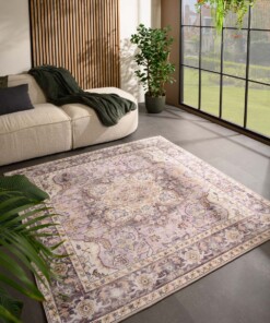 Square outdoor rug vintage - Valenca Fino purple/pink - sfeer, thumbnail