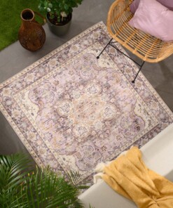 Square outdoor rug vintage - Valenca Fino purple/pink - sfeer, thumbnail