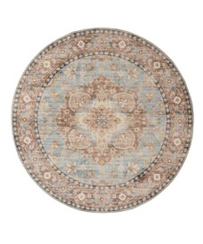 Vintage outdoor rug​ round - Valenca Fino light blue - overzicht, thumbnail