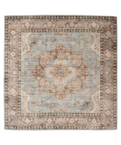 Square outdoor rug vintage - Valenca Fino light blue - overzicht, thumbnail