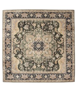 Square outdoor rug vintage - Valenca Fino beige/green - overzicht, thumbnail