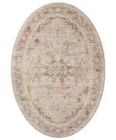 Oval outdoor rug vintage - Valenca Fino light grey/beige - overzicht, thumbnail