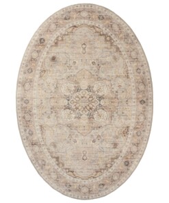 Oval outdoor rug vintage - Valenca Fino light grey/beige - overzicht