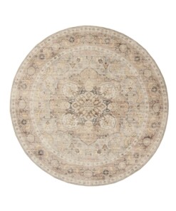 Vintage outdoor rug​ round - Valenca Fino light grey/beige - overzicht, thumbnail