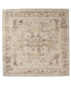 Square outdoor rug vintage - Valenca Fino light grey/beige - overzicht, thumbnail