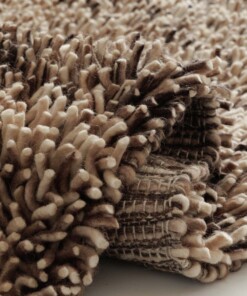 High pile wool rug - Aurelia cream/brown - close up, thumbnail High pile wool rug - Aurelia cream/brown - close up, thumbnail