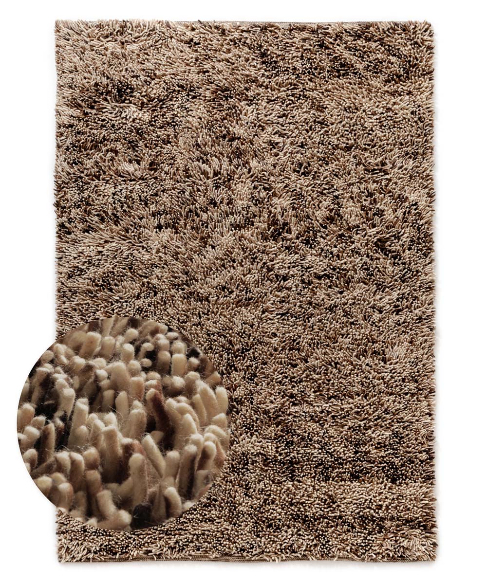 High pile wool rug - Aurelia cream/brown - overzicht High pile wool rug - Aurelia cream/brown - overzicht