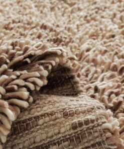 High pile wool rug - Aurelia ivory/beige - close up, thumbnail