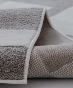 Japandi rug - Ridge Elv cream/grey - close up, thumbnail