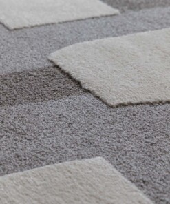 Japandi rug - Ridge Elv cream/grey - close up, thumbnail
