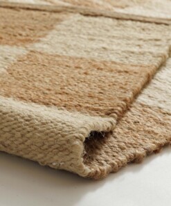 Jute rug - Patch natural/white - close up, thumbnail