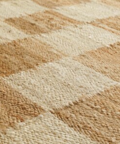Jute rug - Patch natural/white - close up, thumbnail