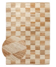 Jute rug - Patch natural/white - overzicht, thumbnail