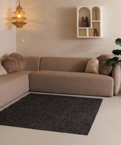 Square low pile rug - Lush anthracite - sfeer, thumbnail