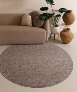 Round rug - Lush taupe/light grey