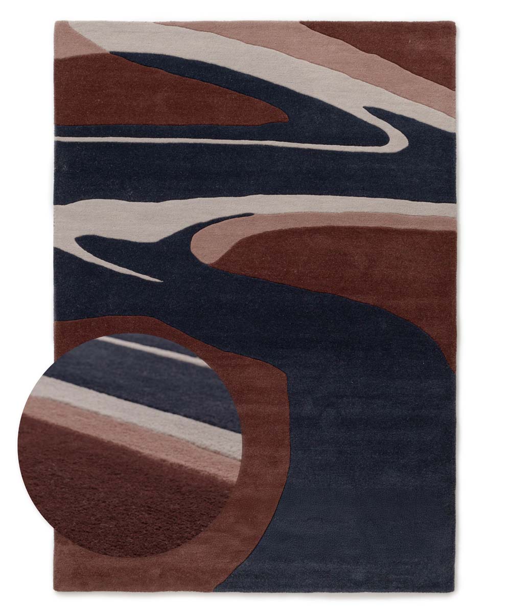 Modern rug - Skulptur Canyon red/blue - overzicht Modern rug - Skulptur Canyon red/blue - overzicht