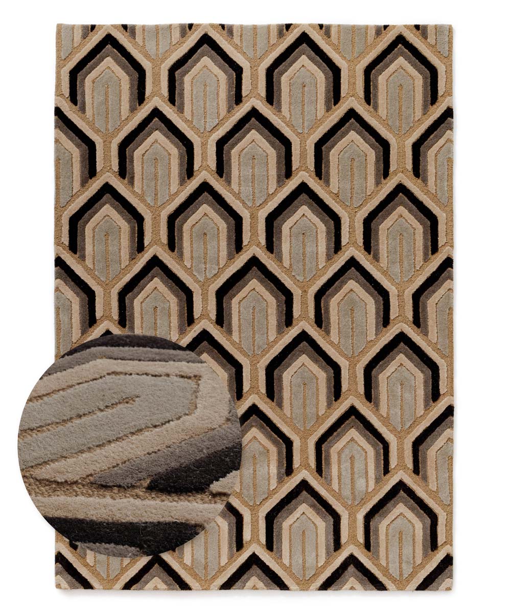 Modern rug - Skulptur mustard yellow - overzicht Modern rug - Skulptur mustard yellow - overzicht