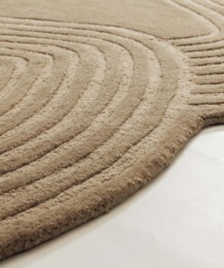 Design rug organic - Balans Flow beige - close up, thumbnail