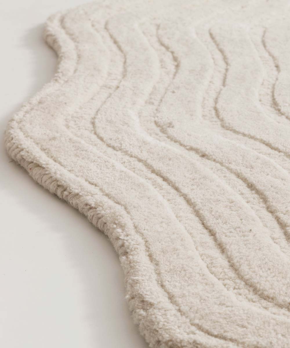 Design rug organic - Balans Oyster ivory - close up Design rug organic - Balans Oyster ivory - close up