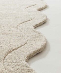 Design rug organic - Balans Swirl ivory - close up, thumbnail