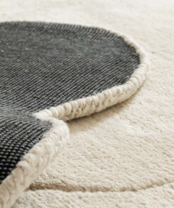 Design rug organic - Balans Swirl ivory - close up, thumbnail