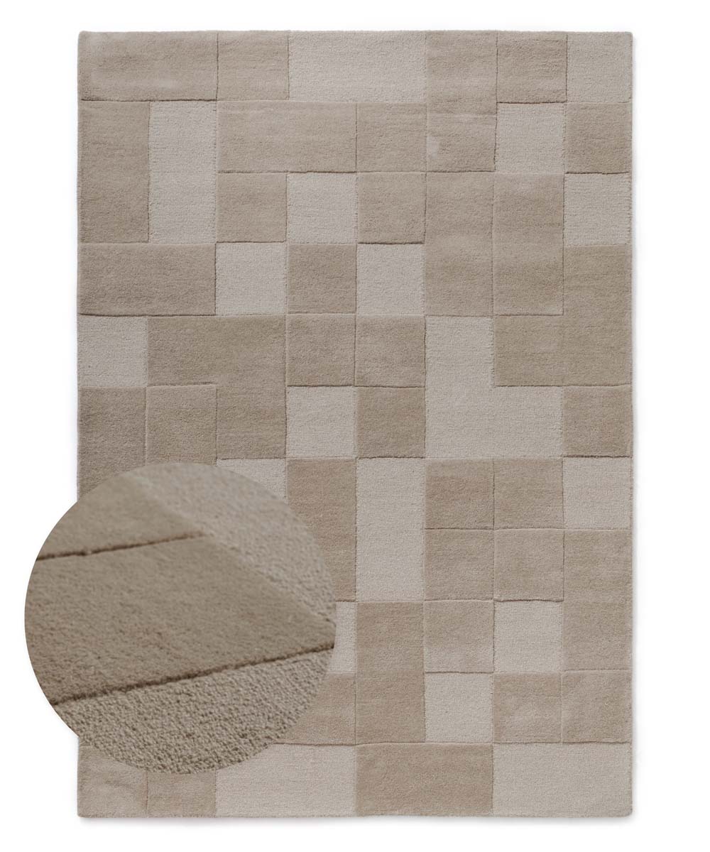 Retro rug - Summit Check beige - overzicht Retro rug - Summit Check beige - overzicht