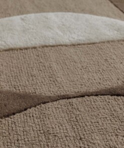 Retro rug - Summit Circles beige - close up, thumbnail