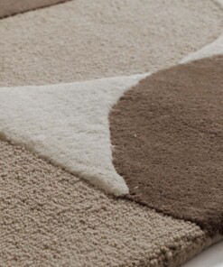 Retro rug - Summit Circles beige - close up, thumbnail
