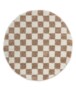 Round checkerboard rug - Check ivory/beige - overzicht, thumbnail