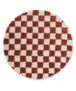 Round checkerboard rug - Check ivory/coral - overzicht, thumbnail