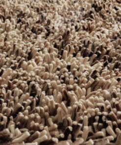Round wool rug - Aurelia cream/brown - close up, thumbnail
