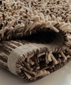 Round wool rug - Aurelia cream/brown - close up, thumbnail