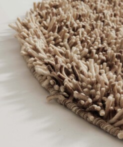 Round wool rug - Aurelia ivory/beige - close up, thumbnail